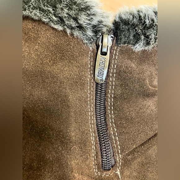 Khombu Lisa All Weather Snow Boots Brown Suede Ankle Booties Faux Fur Size 9 - Picture 7 of 9